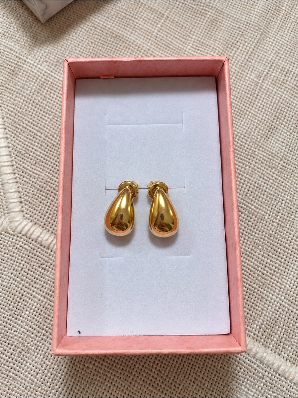 14k real Gold Teardrop Stud Earrings - Classic Women's Jewelry